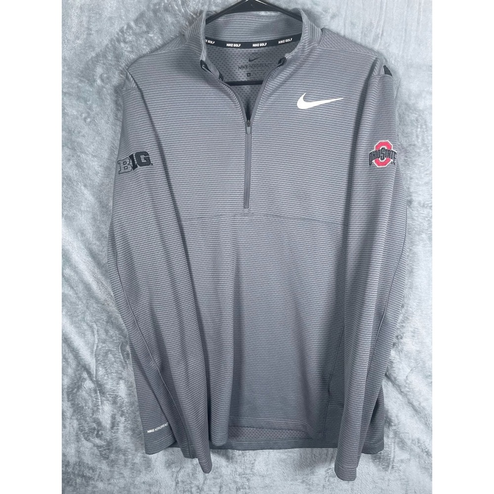 Nike Gray Ohio State Long-Sleeve Quarter-Zip Pullover